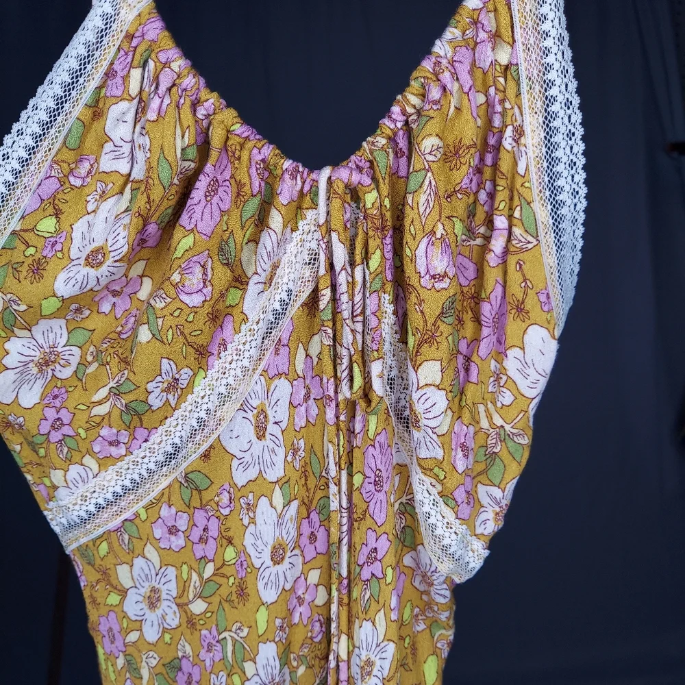 Intimately Free People Slip Dress Medium All I Wanted‎ Maxi Floral Empire Slit